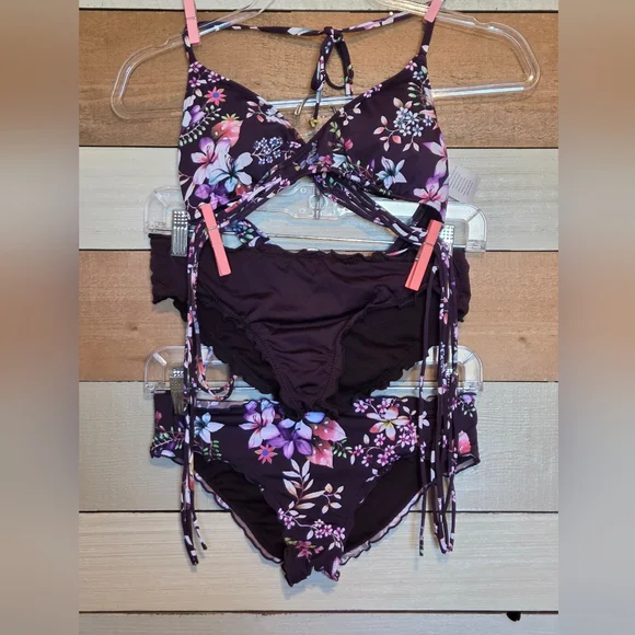 Hobie Bikini Set Top L/Bottoms S - Picture 1 of 13